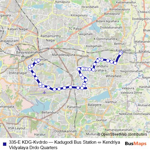 335-E KDG-Kvdrdo bus Line Map
