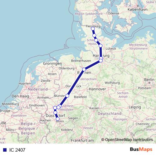 IC 2407 rail Line Map