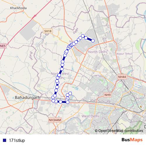 171stlup bus Line Map