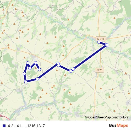 4-3-141 bus Line Map