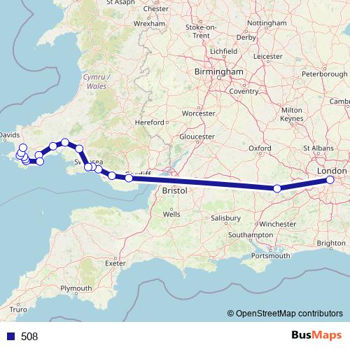 508 bus Line Map