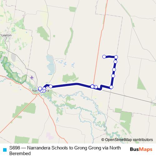 S698 bus Line Map