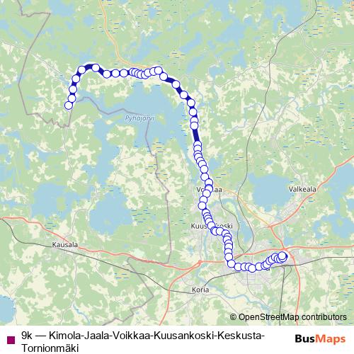 9k bus Line Map