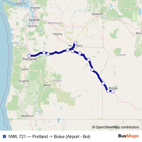 NWL 721 bus Line Map
