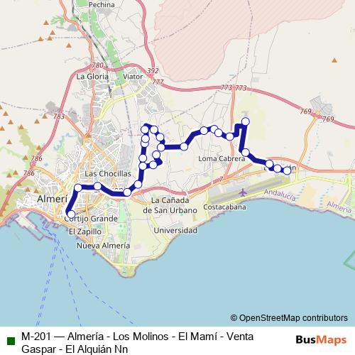 M-201 bus Line Map