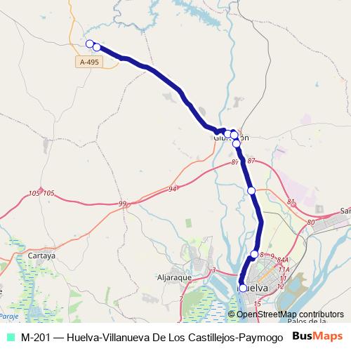 M-201 bus Line Map