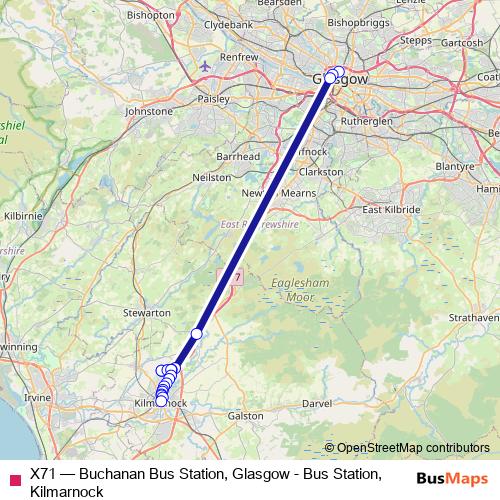 X71 bus Line Map