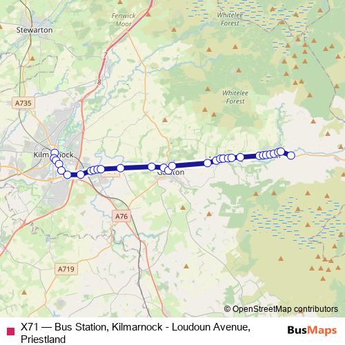 X71 bus Line Map