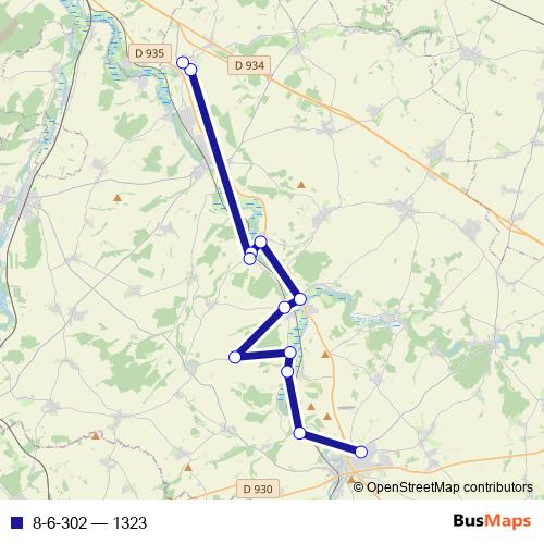8-6-302 bus Line Map