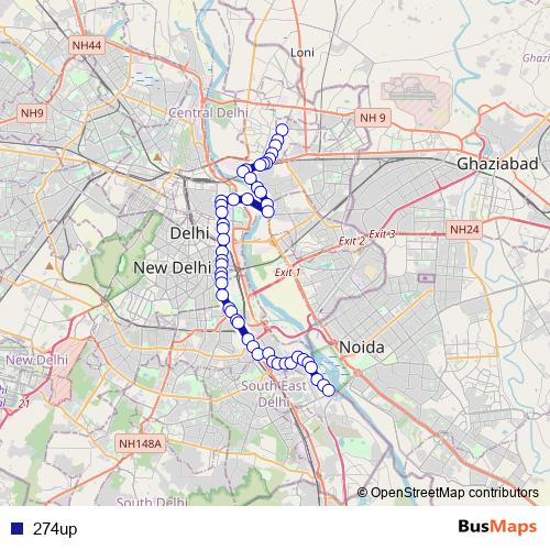 274up bus Line Map