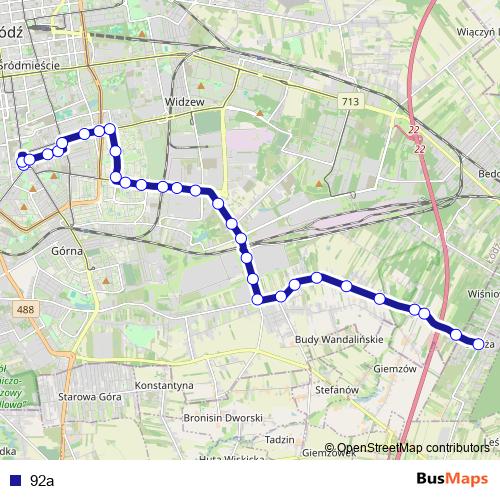 92a bus Line Map