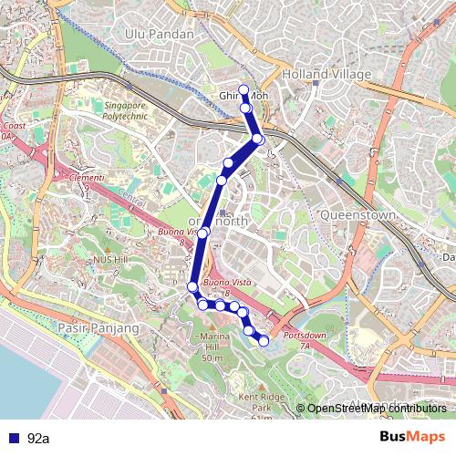 92a bus Line Map