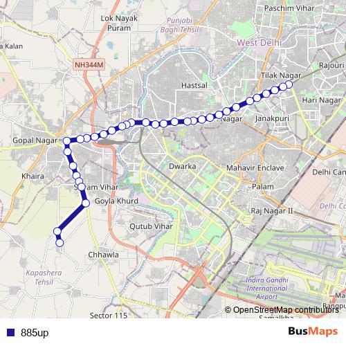 885up bus Line Map