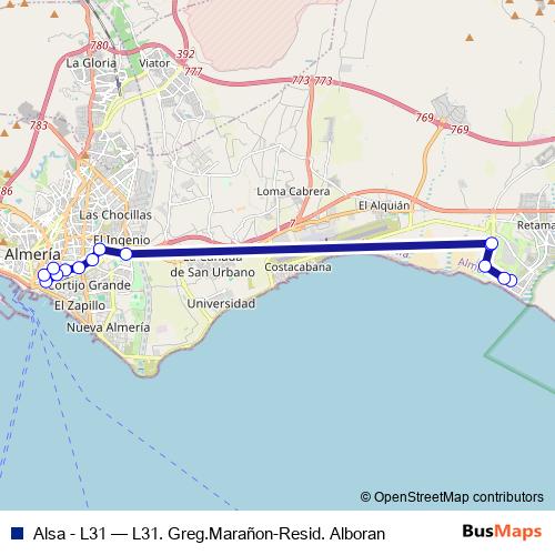 Alsa - L31 bus Line Map