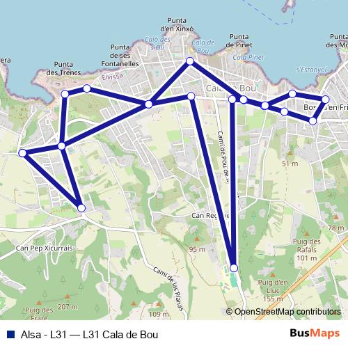 Alsa - L31 bus Line Map