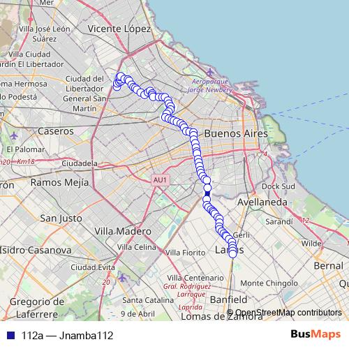 112a bus Line Map