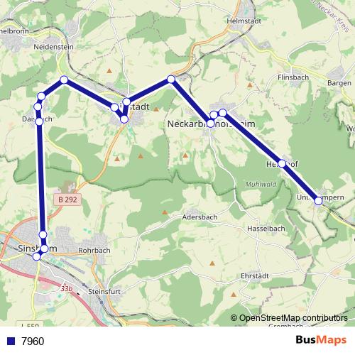 7960 bus Line Map
