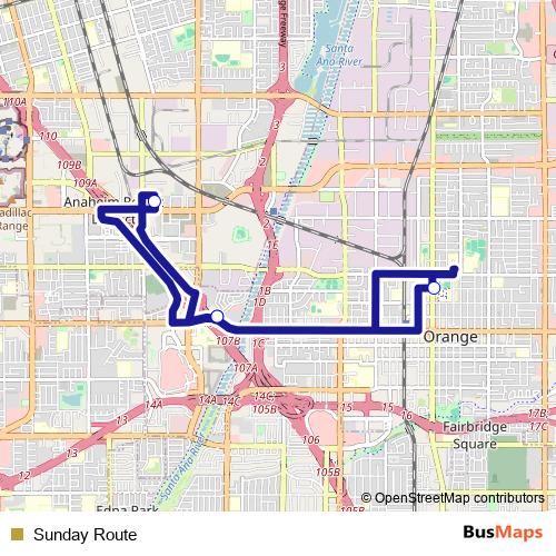 Sunday Route bus Line Map