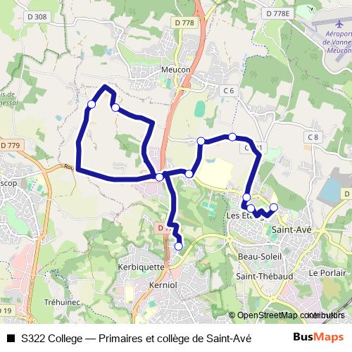 S322 College bus Line Map