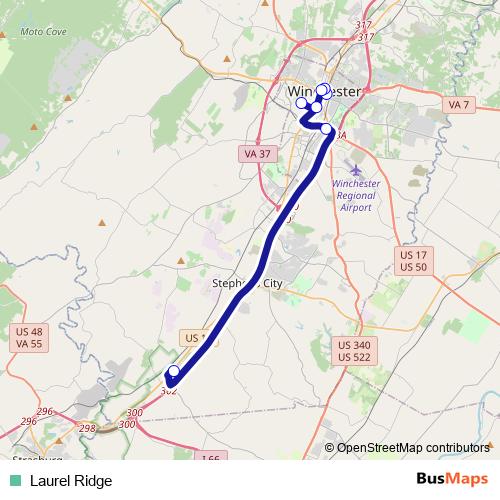 Laurel Ridge bus Line Map