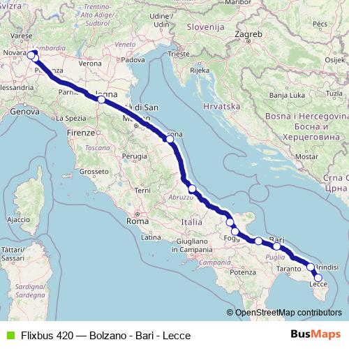 Flixbus 420 bus Line Map