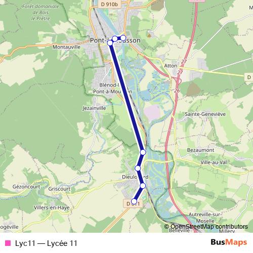 Lyc11 bus Line Map