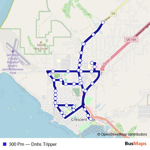 300 Pm bus Line Map