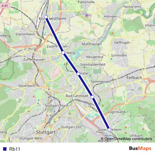Rb11 rail Line Map