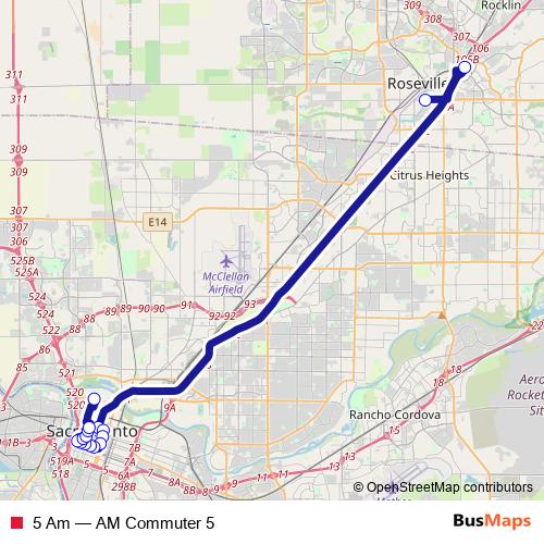 5 Am bus Line Map