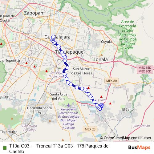 T13a-C03 bus Line Map