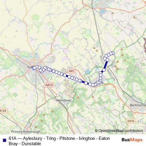 61A bus Line Map