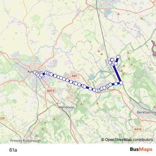 61a bus Line Map