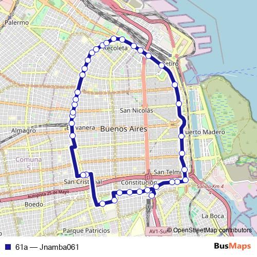 61a bus Line Map