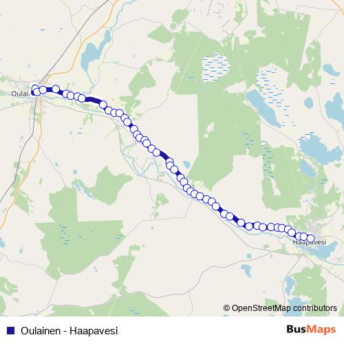 Oulainen - Haapavesi bus Line Map