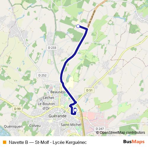 Navette B bus Line Map