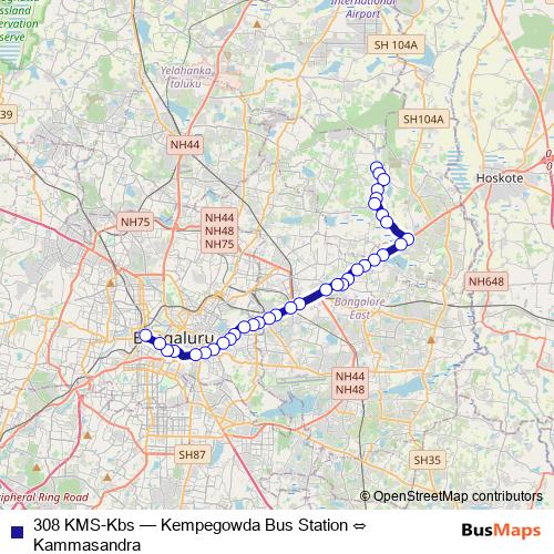 308 KMS-Kbs bus Line Map