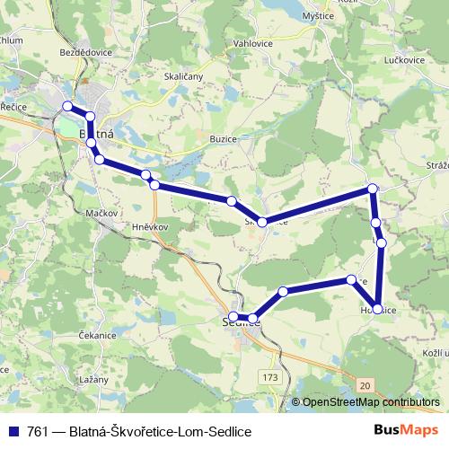 761 bus Line Map