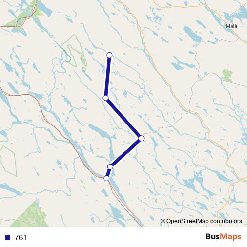 761 bus Line Map