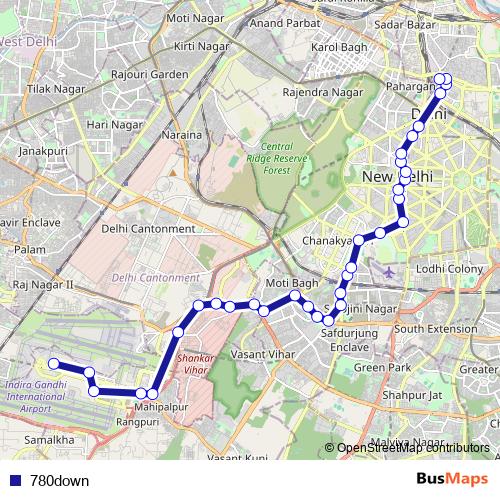 780down bus Line Map