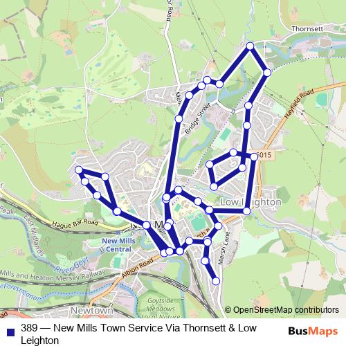 389 bus Line Map