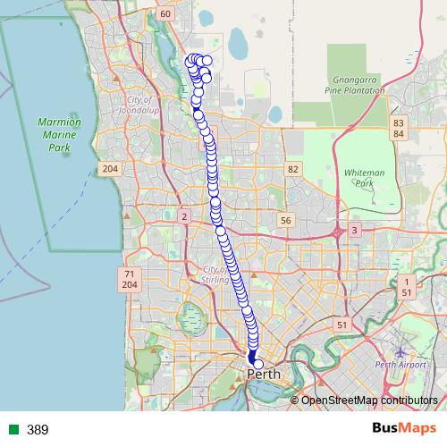 389 bus Line Map