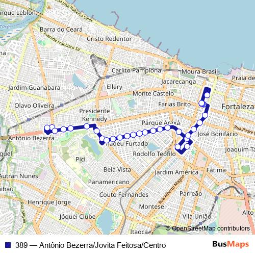 389 bus Line Map