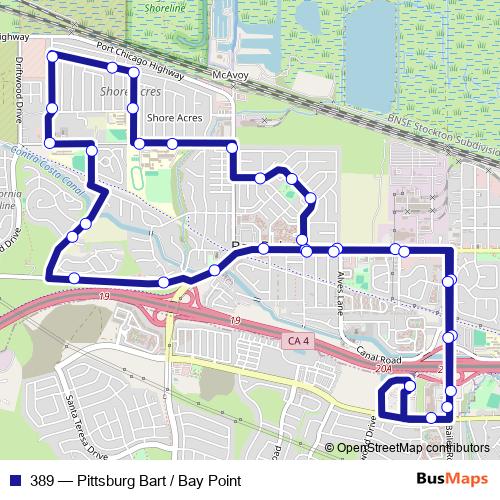 389 bus Line Map