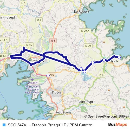 SCO 547a bus Line Map