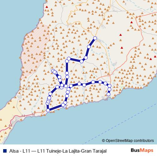 Alsa - L11 bus Line Map
