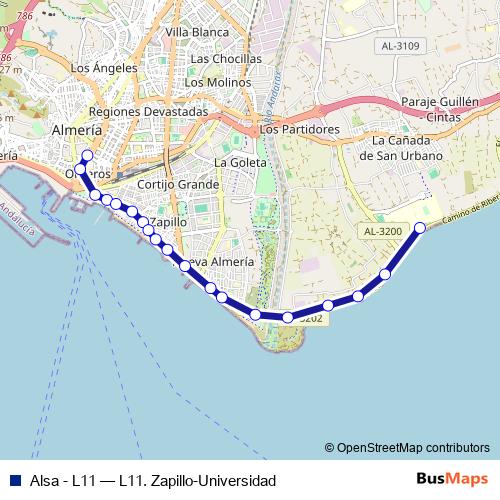Alsa - L11 bus Line Map