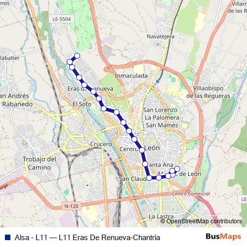 Alsa - L11 bus Line Map