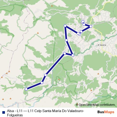 Alsa - L11 bus Line Map