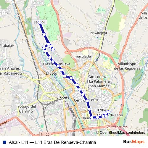 Alsa - L11 bus Line Map