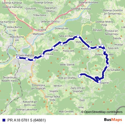 PR A18 0781 5 (64881) bus Line Map